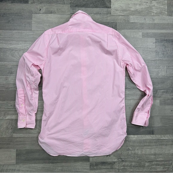 Polo Ralph Lauren Men's Pink Striped Slim Fit Button-Down Long Sleeve Shirt - Picture 9 of 9